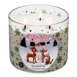 Goose Creek NEW UNLIT Rudolph Collection Fawn’d of You 3-Wick Candle